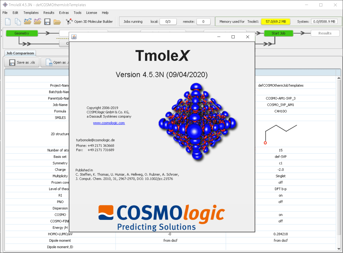 COSMOlogic TmoleX 4.53 & TURBOMOLE 7.4